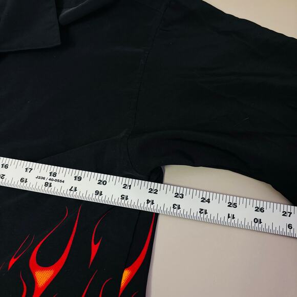 Vintage Elliot Sport Flame Print Button Up Shirt Size Medium Men’s 80’s 90’s - Picture 5 of 7